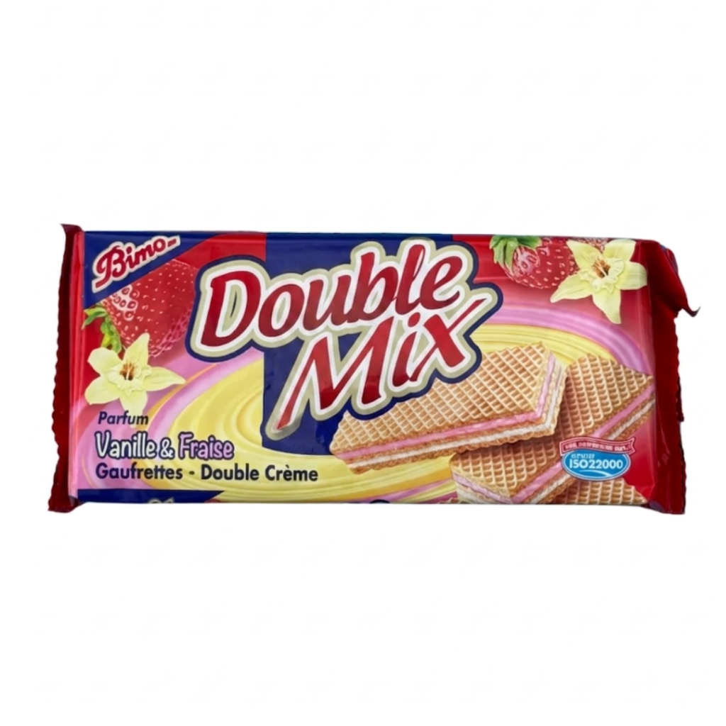 Bimo Double Mix Vanilla & Strawberry Wafers — Gaufrettes Double Crème