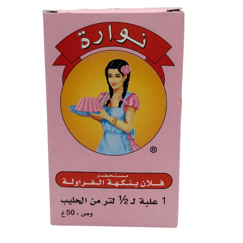 Nawara Strawberry Flan Mix – Moroccan Instant Pudding Powder | 50g