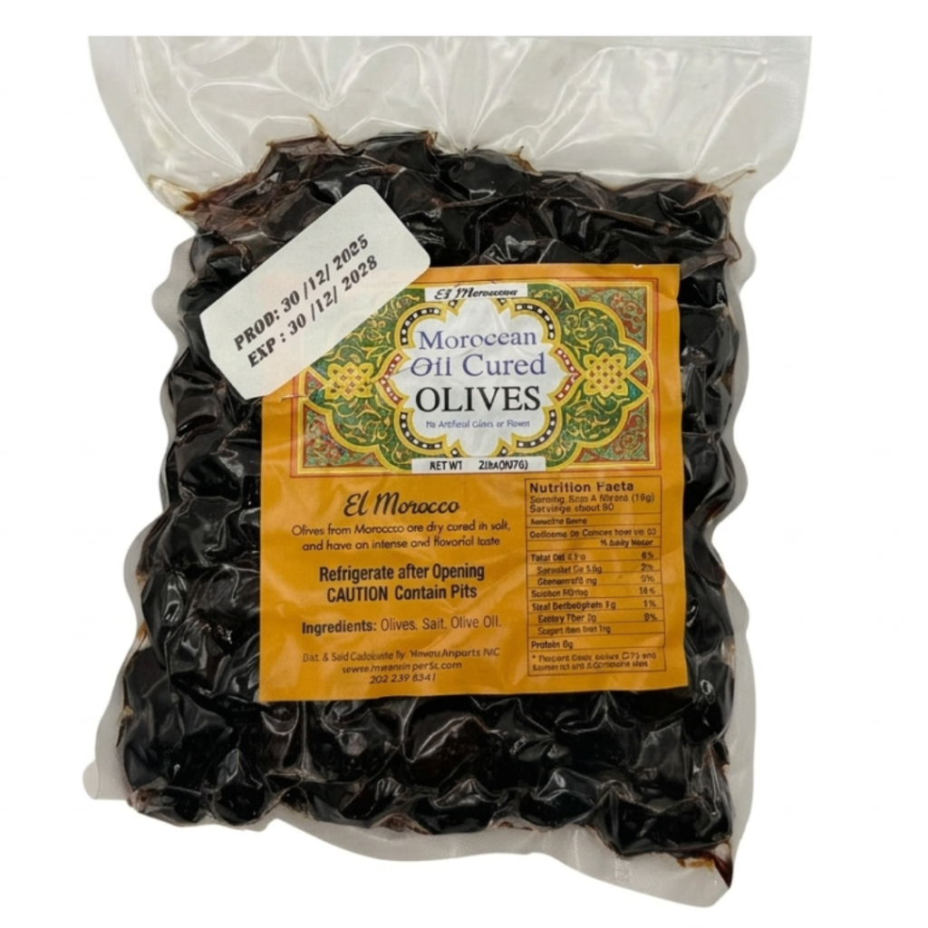 El Morocco Moroccan Oil Cured Olives – No Artificial Colors or Flavors – 2 lb