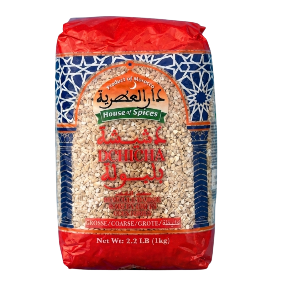 House of Spices Coarse Barley Grits (Dchicha) – 1kg | Authentic Moroccan Barley for Traditional Soups