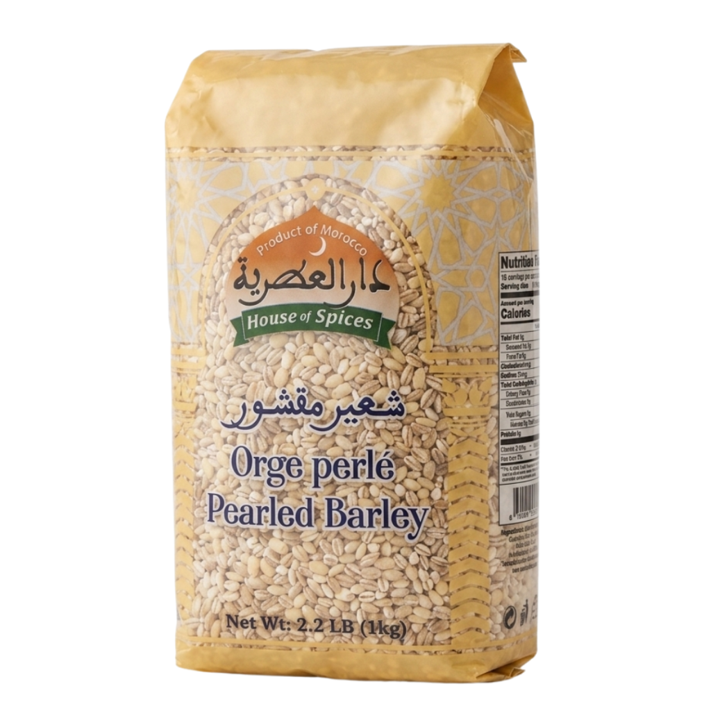 House of Spices Pearled Barley (Orge Perlé) – 1kg | Authentic Moroccan Grain Imported from Morocco