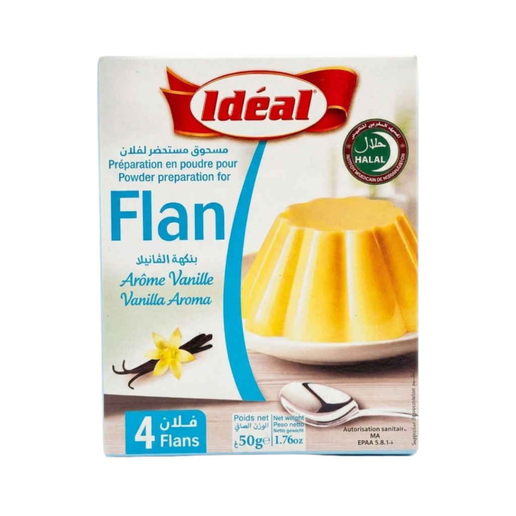 Idéal Vanilla Flan Mix – Halal Moroccan Dessert Powder (4 Servings)