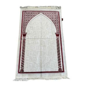 Turkish Prayer Mat – Red Archway & Cream Floral Seccade