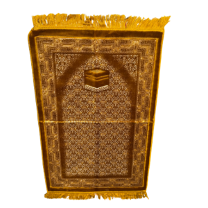 Premium Turkish Prayer Mat – Kaaba Embossed Gold