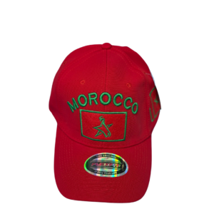 Morocco National Flag Embroidered Cap – Red & Green