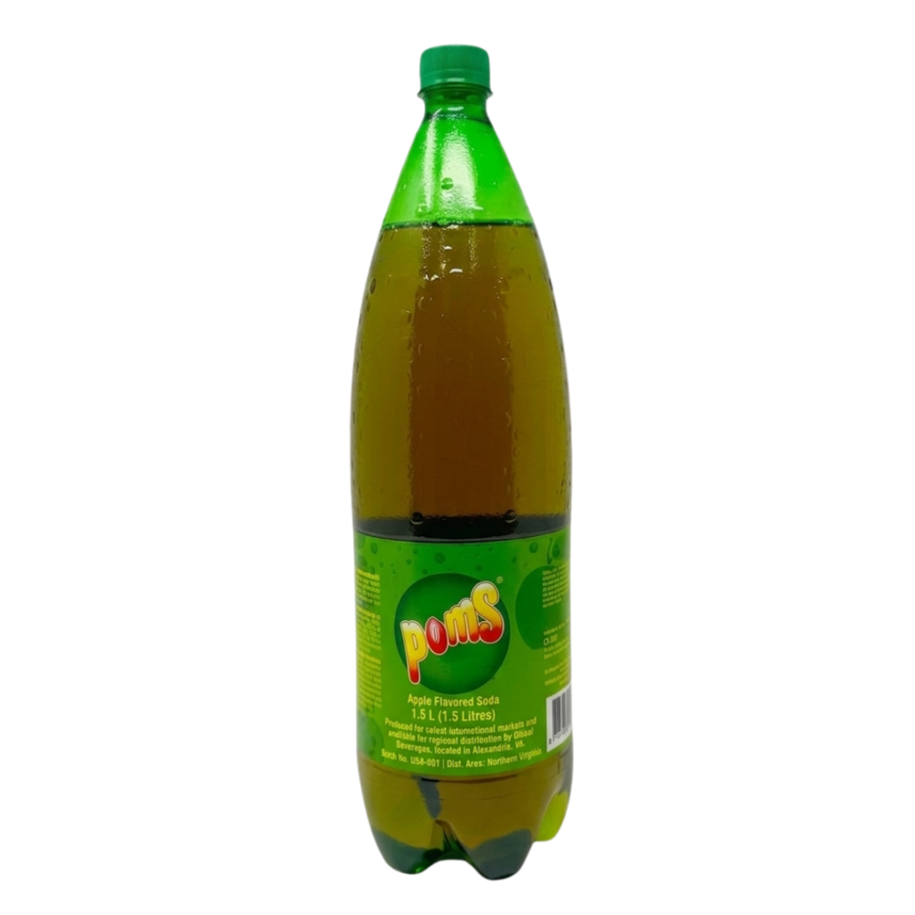 Poms Apple Flavored Soda – 1.5L Bottle | Authentic Moroccan Sparkling Drink