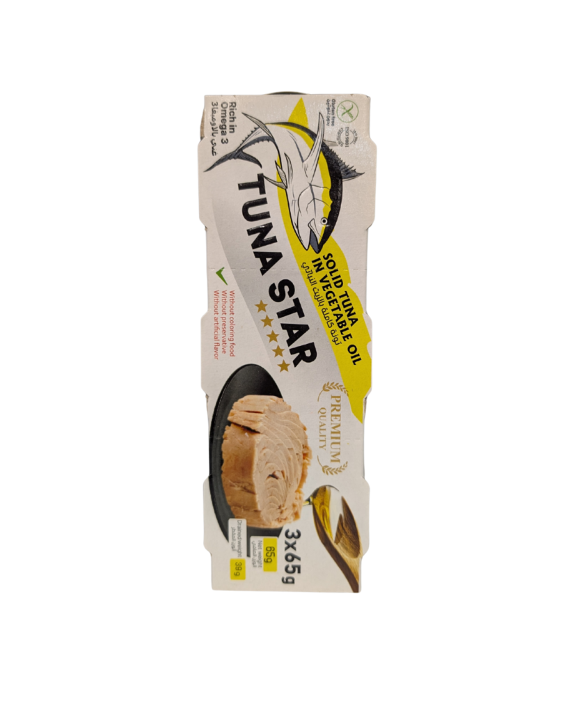 Tuna Star Solid Tuna in Vegetable Oil – 3 x 65g
