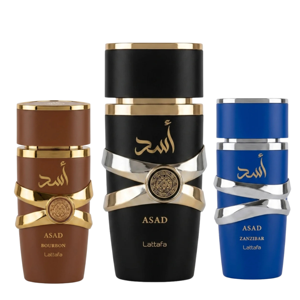 Lattafa Asad Collection – Zanzibar, Bourbon & EDP | Arabic Fragrance Trio for Men