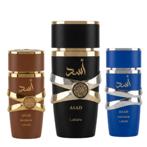 Lattafa Asad Collection – Zanzibar, Bourbon & EDP | Arabic Fragrance Trio for Men